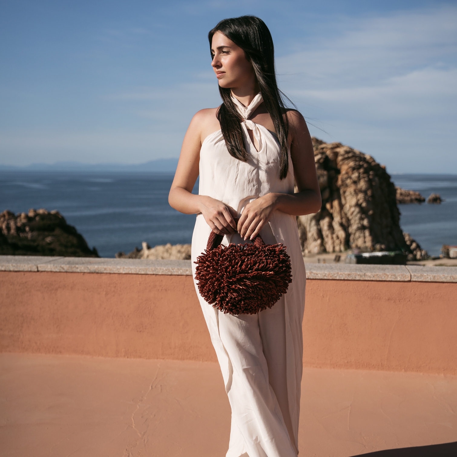 Borsa in rafia Riccio